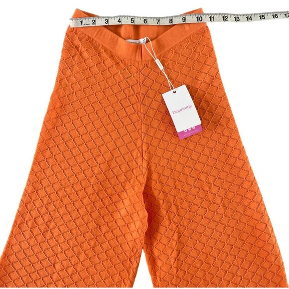 Beginning Boutique Zaida Orange Knit Wide Leg Knit Pants‎ US 2 $69 NWT Chic Fun - Picture 9 of 16